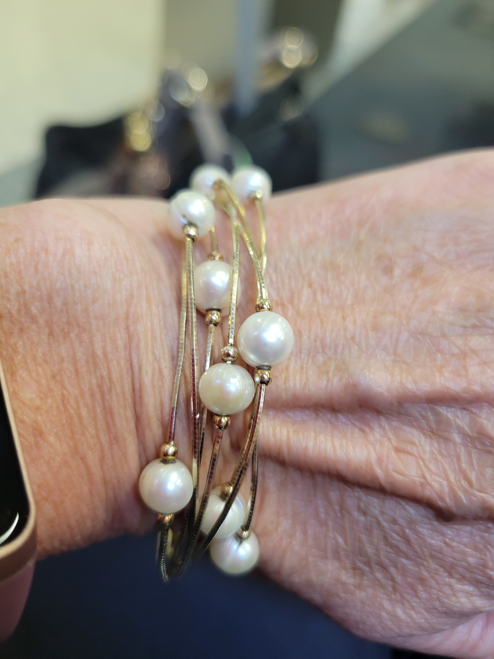Honora Gold-Tone Multi-Strand Pearl Bracelet With Magnet Closure